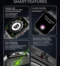One Smart Watch – 1.95" AMOLED Curved Display, Bluetooth Calling & Health Monitoring