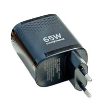 SPACE WC-85 Black Series 65W PD Fast Charger – 3-Port GaN-Style Wall Charger with PD, SuperFast & SuperVOOC Support
