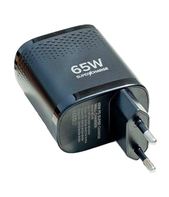 SPACE WC-85 Black Series 65W PD Fast Charger – 3-Port GaN-Style Wall Charger with PD, SuperFast & SuperVOOC Support