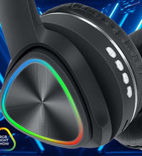 Level On-Ear Wireless RGB Headphones – RGB Lighting, 15-Hour Playback & Built-in Mic-12 Months Warranty