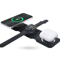 15W Wireless Triple Magnetic Charging Pad – Fast Wireless Charger, Tri-Fold Design & 1-Year Warranty