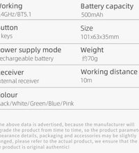 Wireless Bluetooth Mouse – Dual Mode 2.4G & Bluetooth, Rechargeable, Silent Click & 1600 DPI