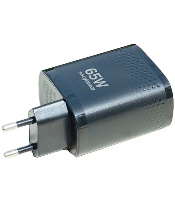 SPACE WC-85 Black Series 65W PD Fast Charger – 3-Port GaN-Style Wall Charger with PD, SuperFast & SuperVOOC Support