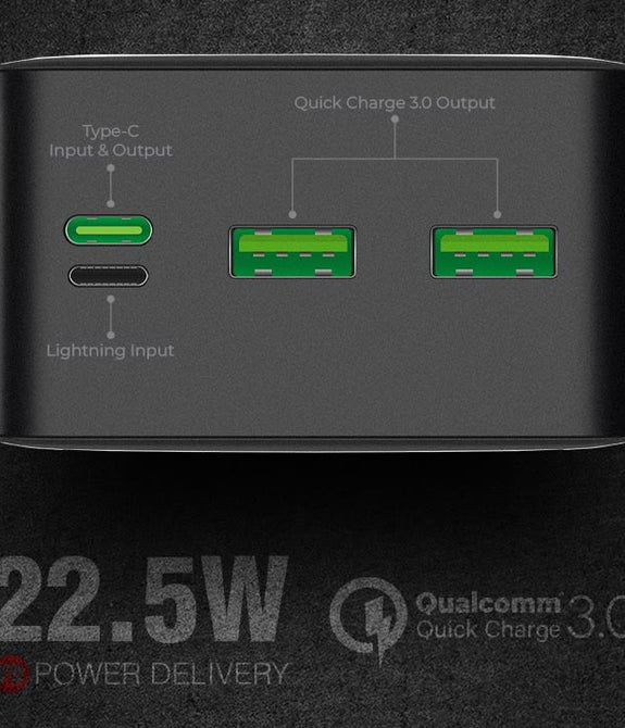 Speed PD + QC 3.0 Power Bank 30000mAh – 22.5W Fast Charging, Power Display & 1-Year Warranty