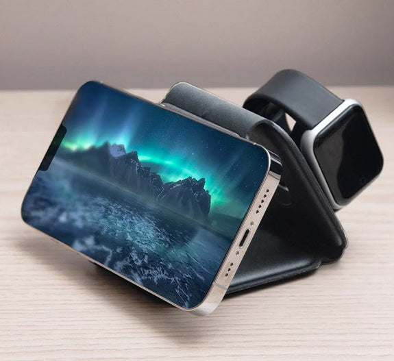15W Wireless Triple Magnetic Charging Pad – Fast Wireless Charger, Tri-Fold Design & 1-Year Warranty