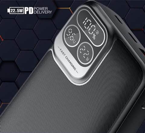 Speed PD + QC 3.0 Power Bank 20000mAh – 24W Fast Charging, LCD Display & 1-Year Warranty